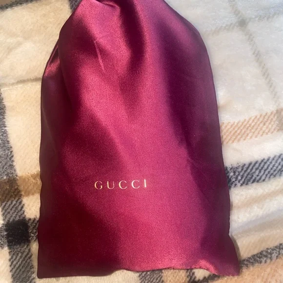 Gucci glasses with authentication card, dust bag, and case